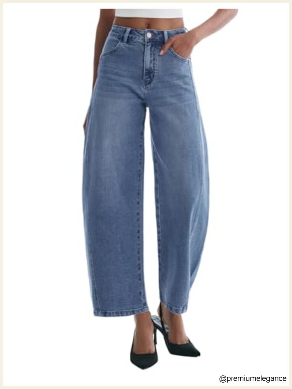 High Waisted Baggy Wide Leg Barrel Jeans Stretchy Y2K Ankle Denim for Women